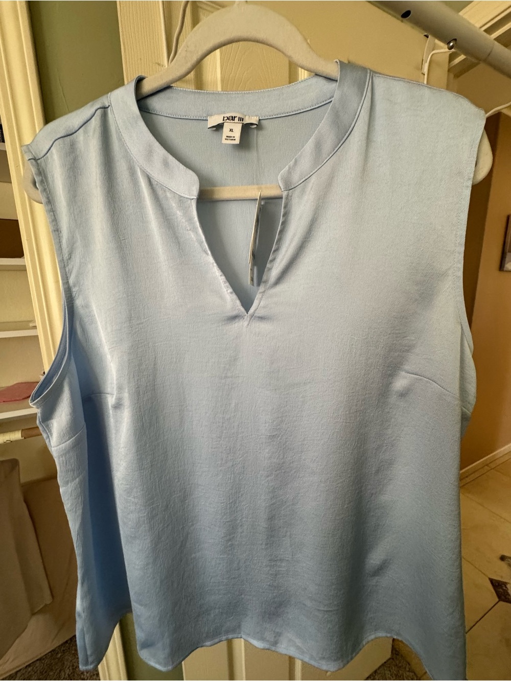 Bar III Light Blue Sleeveless V-Notch Camisole NWT XL